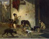 Stevens Joseph Dog Carrying Dinner to its Master Fable by La Fontaine  - Hermitage